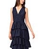 1. STATE V-Neck Sleeveless Cascading Ruffle Maxi A-Line Dress, Color:Indigo Night - Image 3