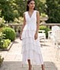 1. STATE V-Neck Sleeveless Cascading Ruffle Maxi A-Line Midi Dress - Image 4