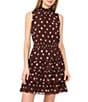 1. STATE Woven Dotted Halter Neck Sleeveless Mini A-Line Dress - Image 3