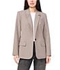 1. STATE Woven Peak Lapel Long Sleeve Blazer, Color:Black Multi - Image 1
