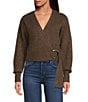 1. STATE Knit V-Neck Long Sleeve Surplice Wrap Belt Sweater - Image 4