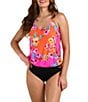 24th & Ocean Seville Underwire V-Neck Blouson Tankini Swim Top & Solid High Waist Swim Bottom - Image 1