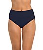 24th & Ocean Solid High Waist Swim Bottom, Color:Midnight - Image 1