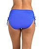 24th & Ocean Solid Mid Rise Adjustable Drawstring Tummy Control Hipster Swim Bottom - Image 4