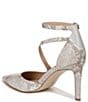 Color:White Snake - Image 4 - 27 EDIT Abilyn Iridescent Snake Print Leather Ankle Strap d'Orsay Pumps