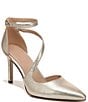 Color:Gold Leather - Image 1 - 27 EDIT Abilyn Metallic Leather Ankle Strap d'Orsay Pumps