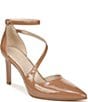 Color:Toffee Patent - Image 1 - 27 EDIT Abilyn Patent Leather Ankle Strap d'Orsay Pumps