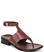 Color:Cappucino - Image 1 - 27 EDIT Beck Leather Ankle Strap Thong Sandals