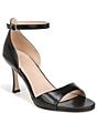 Color:Black - Image 1 - 27 EDIT Celeste Leather Ankle Strap Dress Sandals