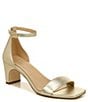 Color:Light Gold - Image 1 - 27 EDIT Iriss Metallic Leather Ankle Strap Square Toe Dress Sandals