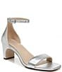 Color:Silver - Image 1 - 27 EDIT Iriss Metallic Leather Ankle Strap Square Toe Dress Sandals