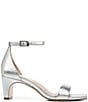 Color:Silver - Image 2 - 27 EDIT Iriss Metallic Leather Ankle Strap Square Toe Dress Sandals