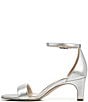 Color:Silver - Image 5 - 27 EDIT Iriss Metallic Leather Ankle Strap Square Toe Dress Sandals