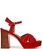 Color:Crantini Red - Image 2 - 27 EDIT Jaime Suede Ankle Strap Platform Dress Sandals