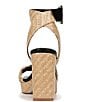 Color:Warm Natural Black - Image 3 - 27 EDIT Jaselle Braided Straw and Leather Square Toe Buckle Detail Ankle Strap Platform Dress Sandals