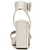 Color:Satin Pearl - Image 3 - 27 EDIT Jaselle Square Toe Leather Buckle Detail Ankle Strap Platform Dress Sandals