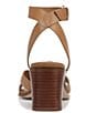 Color:Saddle Tan - Image 3 - 27 EDIT Yumi Leather Ankle Strap Block Heel Casual Sandals