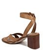 Color:Saddle Tan - Image 4 - 27 EDIT Yumi Leather Ankle Strap Block Heel Casual Sandals
