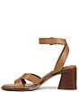 Color:Saddle Tan - Image 5 - 27 EDIT Yumi Leather Ankle Strap Block Heel Casual Sandals