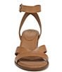 Color:Saddle Tan - Image 6 - 27 EDIT Yumi Leather Ankle Strap Block Heel Casual Sandals