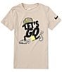 Color:Beige - Image 1 - Nike 3BRAND by Russell Wilson Big Boys 8-20 Short Sleeve Let's Go! Capmando Graphic T-Shirt