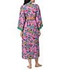 40WINKS Boho Blooms Print Long Sleeve V-Neck Woven Long Wrap Robe - Image 2