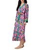 40WINKS Boho Blooms Print Long Sleeve V-Neck Woven Long Wrap Robe - Image 3
