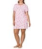 40WINKS Floral Print Short Sleeve Crew Neck Jersey Knit Sleepshirt - Image 3