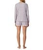 40WINKS Heart Print Long Sleeve Round Neck Shorty Knit Pajama Set, Color:Grey Print - Image 4