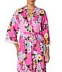 40WINKS Woven Floral Patchwork Bracelet-Sleeve Shawl Collar Coordinating Maxi Wrap Robe - Image 3