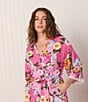 40WINKS Woven Floral Patchwork Bracelet-Sleeve Shawl Collar Coordinating Maxi Wrap Robe - Image 5