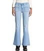 7 For All Mankind Dojo Tailorless Front Patch Pocket Mid Rise Flare Leg Jeans, Color:Sirte - Image 1
