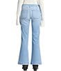 7 For All Mankind Dojo Tailorless Front Patch Pocket Mid Rise Flare Leg Jeans, Color:Sirte - Image 2