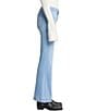 7 For All Mankind Dojo Tailorless Front Patch Pocket Mid Rise Flare Leg Jeans, Color:Sirte - Image 3