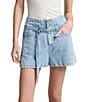 7 For All Mankind High Rise Belted Shorts, Color:Kansas - Image 4