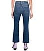 Color:Blue Print - Image 6 - High Waisted Slim Kick Cropped Flared Jeans
