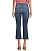 Color:Blue Print - Image 2 - High Waisted Slim Kick Cropped Flared Jeans