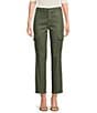 Color:Sage Coated - Image 1 - 7 For All Mankind Logan Coated Mid Rise Straight Leg Cargo Pant