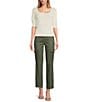 Color:Sage Coated - Image 3 - 7 For All Mankind Logan Coated Mid Rise Straight Leg Cargo Pant