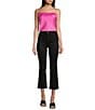 Color:Coated Black - Image 3 - Slim High Rise Coated Cropped Flared Jeans