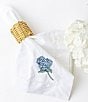 8 Oak Lane Hydrangea Embroidered Dinner Napkin, Set of 6, Color:White - Image 3