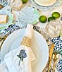 8 Oak Lane Hydrangea Embroidered Dinner Napkin, Set of 6, Color:White - Image 5