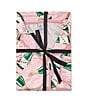 8 Oak Lane Long Sleeve Satin Champagne Print Shorty Bow Pajama Set, Color:Pink - Image 4
