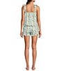 8 Oak Lane Sleeveless Tie Top Woven Vintage Rose Print Shorty Pajama Set, Color:Multi - Image 2