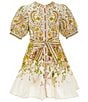 A Loves A Big Girls 7-16 Bubble Sleeve Floral Dress, Color:Ivory Multi - Image 1