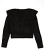 Color:Black - Image 2 - Big Girls 7-16 Capelet Collar Sweater