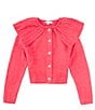 Color:Hot Berry - Image 1 - Big Girls 7-16 Capelet Collar Sweater