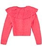 Color:Hot Berry - Image 2 - Big Girls 7-16 Capelet Collar Sweater