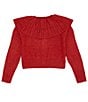 Color:Scarlet - Image 2 - Big Girls 7-16 Capelet Collar Sweater