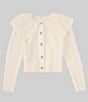 Color:Cream - Image 1 - Big Girls 7-16 Capelet Collar Sweater